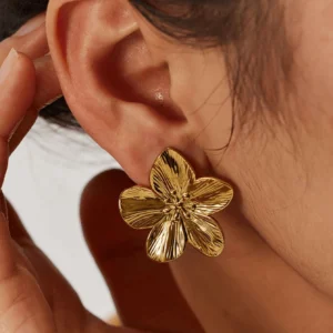 2 pièces Boucles d’oreilles avec fleur et trèfle
