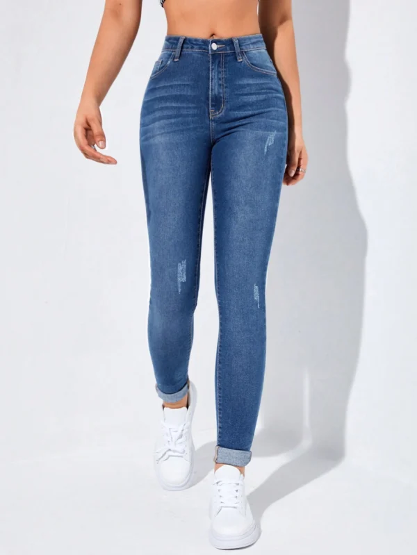 SHEIN EZwear Jean skinnyDéchiré – Image 3