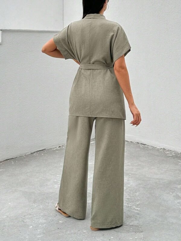 SHEIN Ensemble cosy blouse ceinture pantalon – Image 2