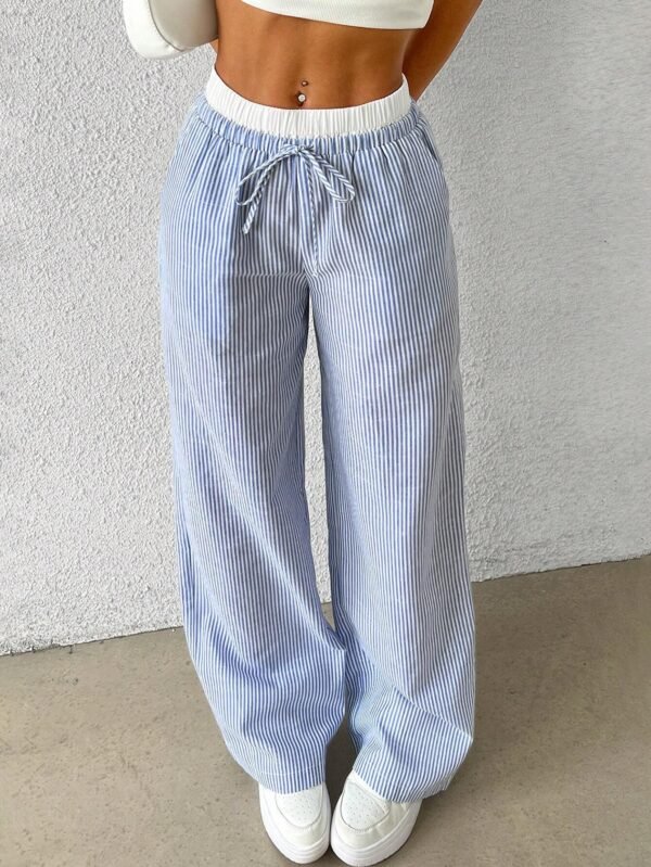SHEIN EZwear Pantalon largeTissé