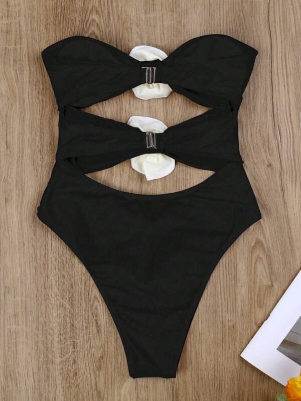 Maillot une pièce sexy fleurs 3D – Image 3