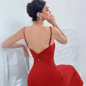 Aloruh Robe sans manches dos ouvert noué