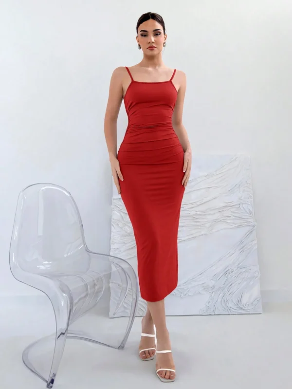 Aloruh Robe sans manches dos ouvert noué – Image 4