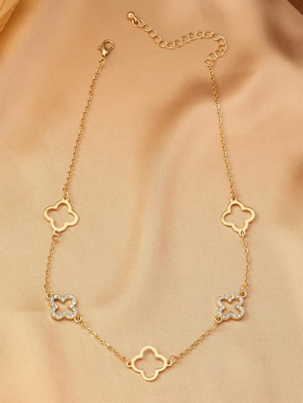 1 pièce Collier vintage avec un pendentif trèfle – Image 5