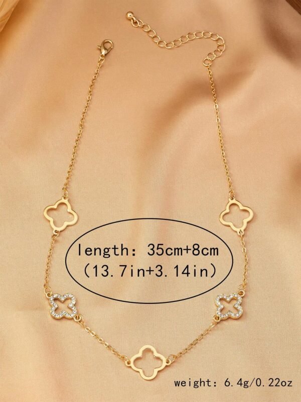 1 pièce Collier vintage avec un pendentif trèfle – Image 4
