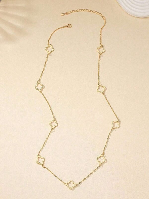 1 pièce Collier long creux en forme de trèfle – Image 2