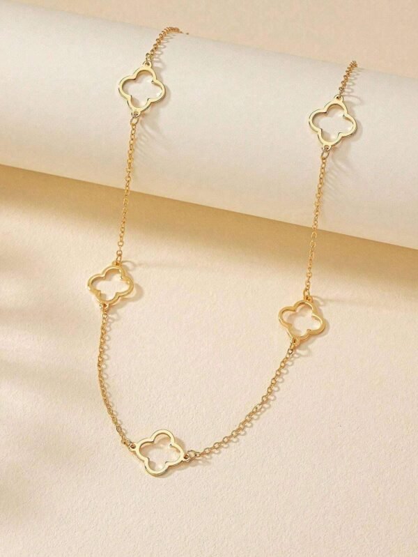 1 pièce Collier long creux en forme de trèfle – Image 21