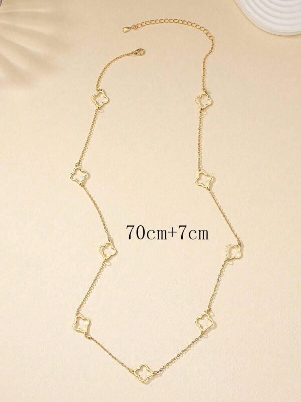 1 pièce Collier long creux en forme de trèfle – Image 20