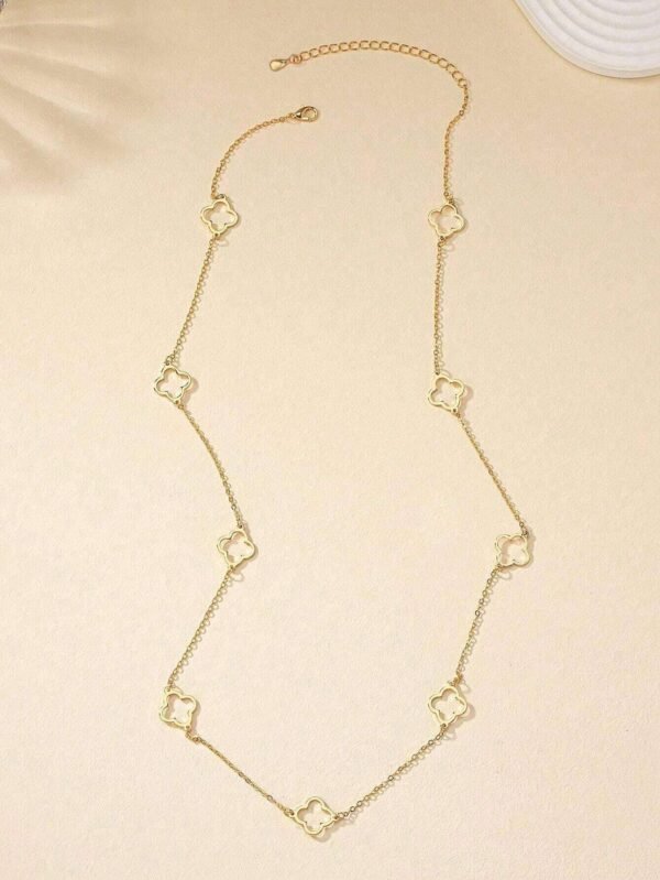 1 pièce Collier long creux en forme de trèfle – Image 17