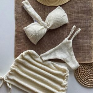 Ensemble  Bikini Une Épaule Sexy 3 Pièces