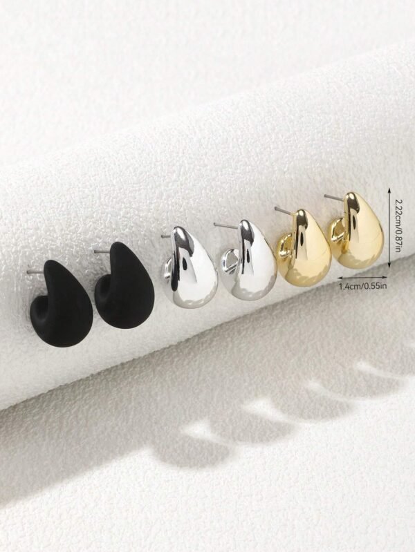 Ensemble de 6 clips d'oreille larges goutte de larme – Image 8