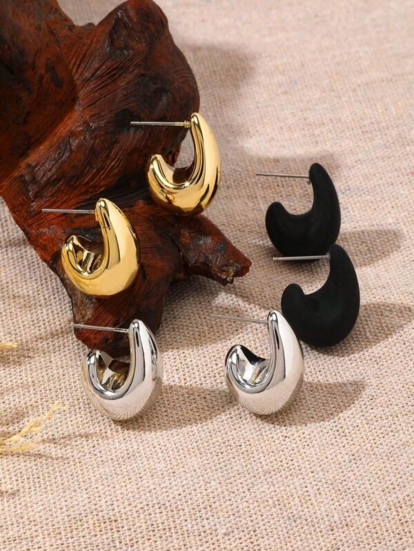 Ensemble de 6 clips d'oreille larges goutte de larme – Image 17