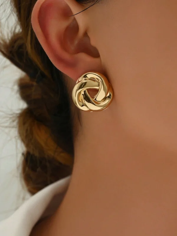 1 paire de boucles d'oreilles métalliques de style gothique – Image 2
