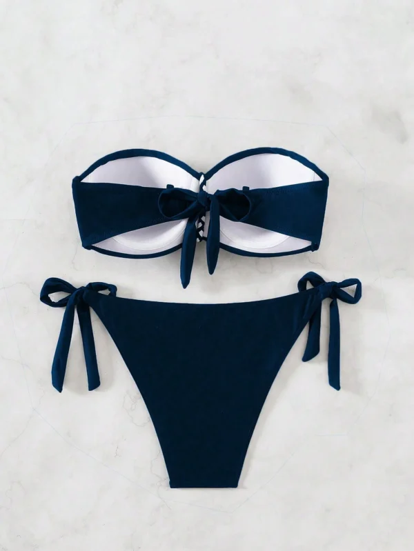 SHEIN Swim Bikini bandeau plissé – Image 2