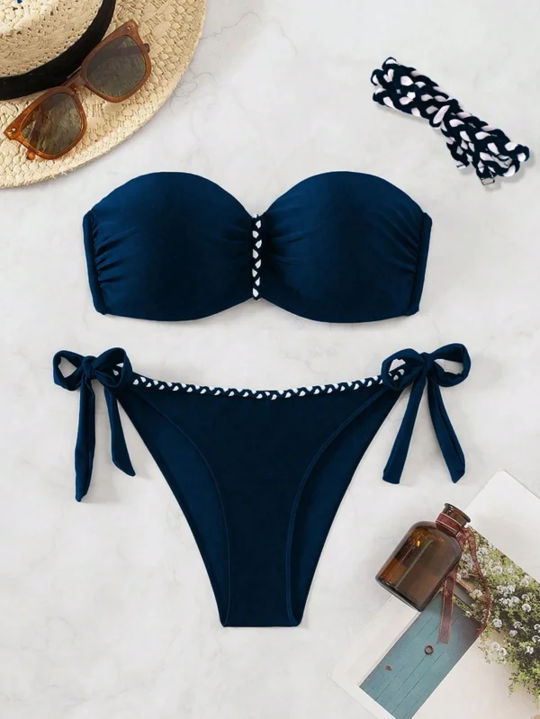 SHEIN Swim Bikini bandeau plissé – Image 4