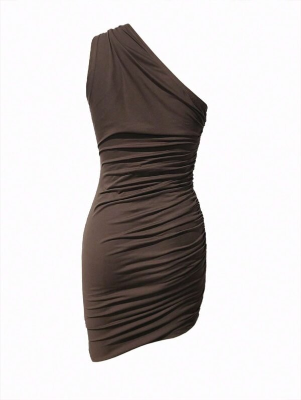 INAWLY Robe d'été avec col asymétrique – Image 2