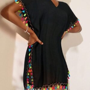 SHEIN Swim Robe plage ample pompons
