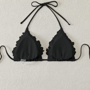 SHEIN SwimTop maillot col ras-du-cou uni