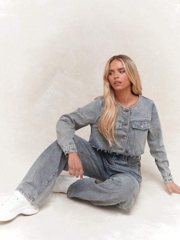 MISSGUIDED Ensemble veste long jean boyfriend – Image 5