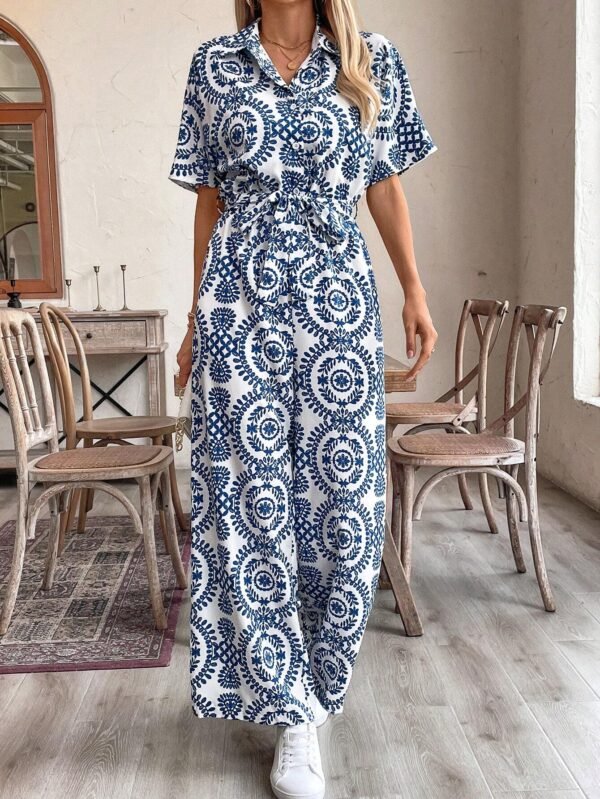 SHEIN LUNE Combinaison imprimé complet large jambe loisir