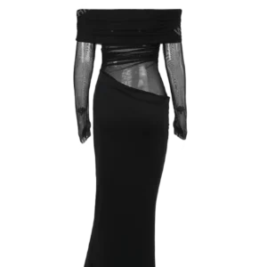 Robe moulante longue sexy avec épaules dénudées