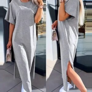 INAWLY Robe décontractée avec fente s