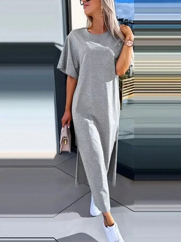 INAWLY Robe décontractée avec fente s – Image 4