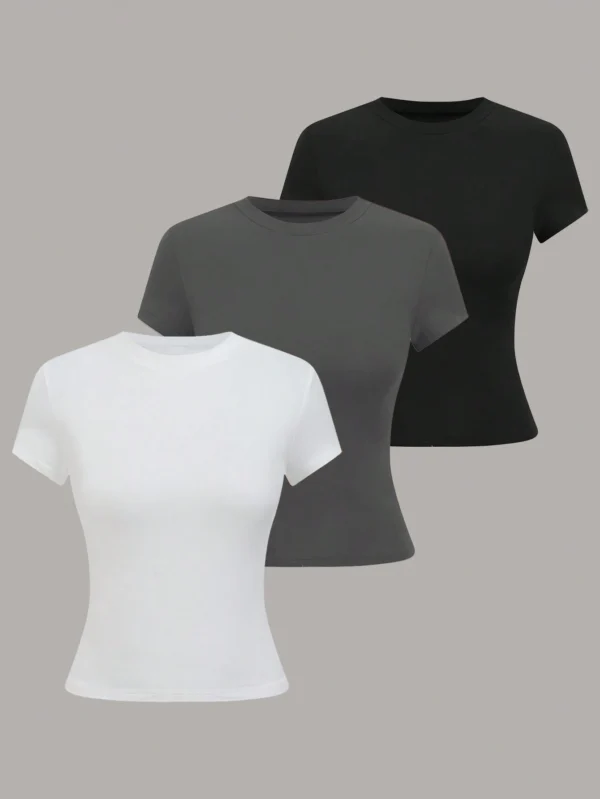 SHEIN LUNET-shirt casual col rond