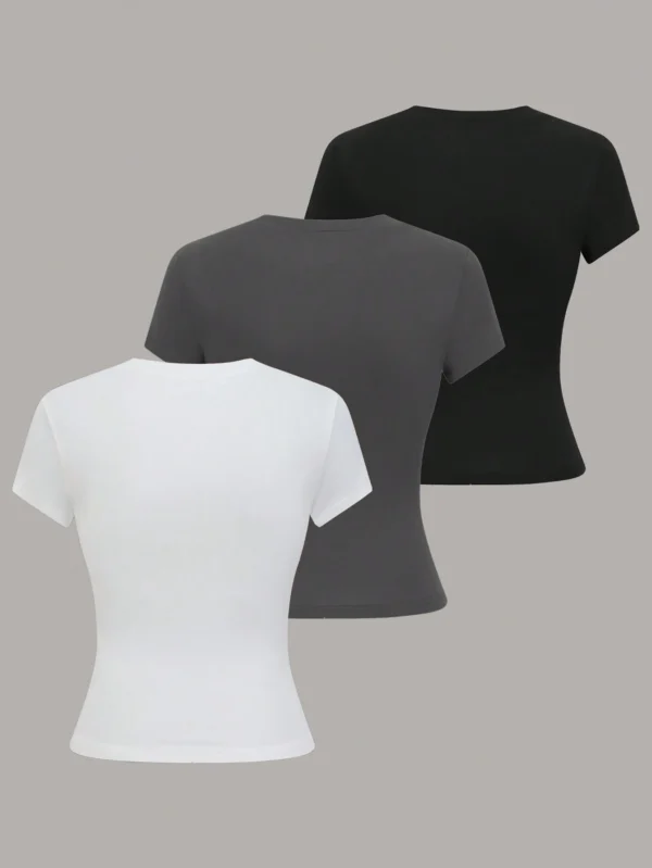 SHEIN LUNET-shirt casual col rond – Image 2