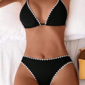 Bikini à bordure contrastée pour femme