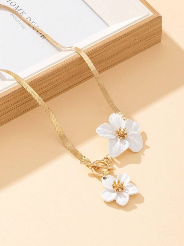 1 pièce Pendentif de collieravec un design floral – Image 6