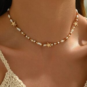 1 pièce Collier fait main aux perles aléatoires