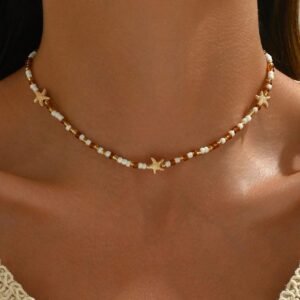 1 pièce Collier fait main aux perles aléatoires