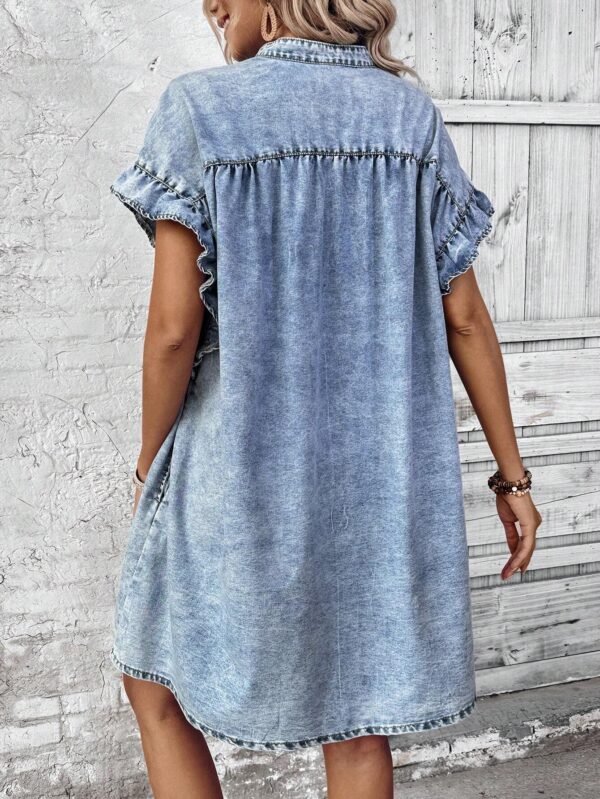 SHEIN LUNE Robe en jeanDélavé boutons – Image 2