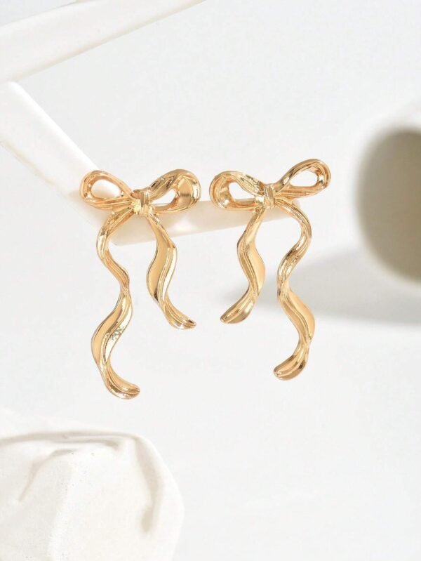 1 paire de boucles d'oreilles avec nœud en ruban – Image 5