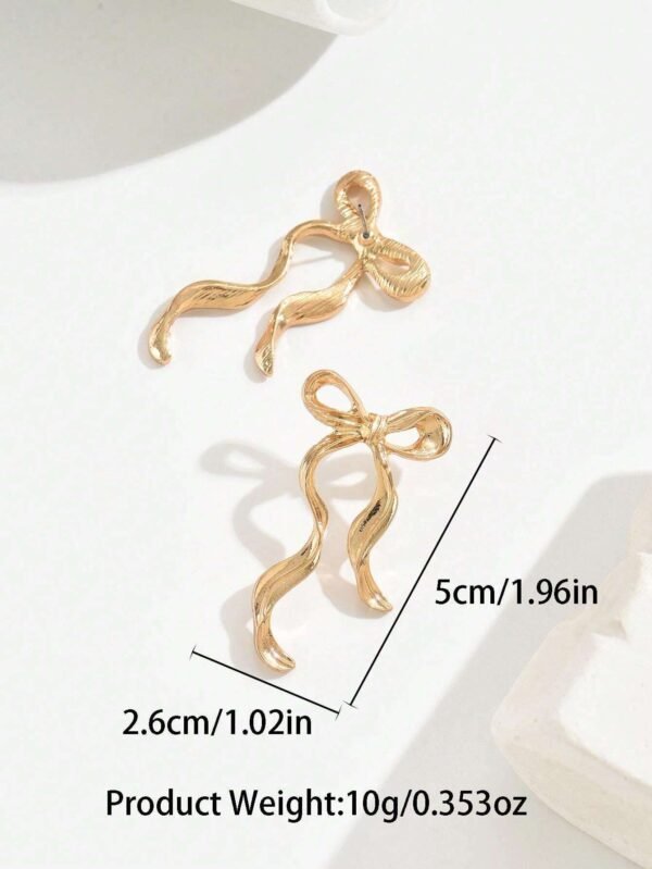 1 paire de boucles d'oreilles avec nœud en ruban – Image 16