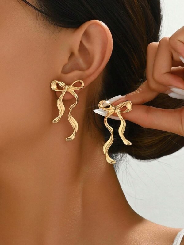 1 paire de boucles d'oreilles avec nœud en ruban – Image 10