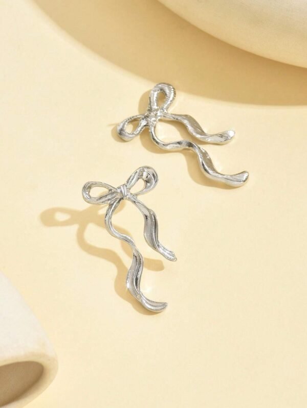 1 paire de boucles d'oreilles avec nœud en ruban – Image 9