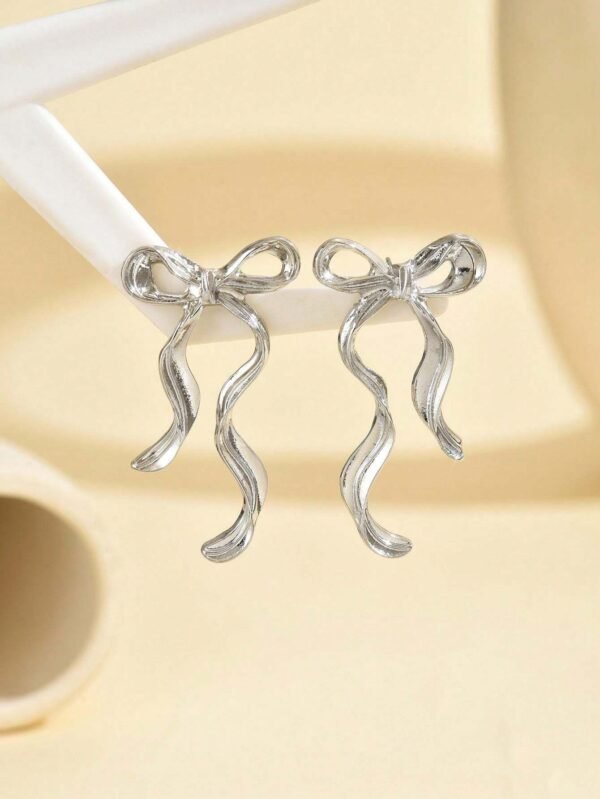 1 paire de boucles d'oreilles avec nœud en ruban – Image 17
