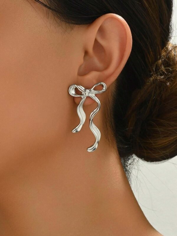 1 paire de boucles d'oreilles avec nœud en ruban – Image 13