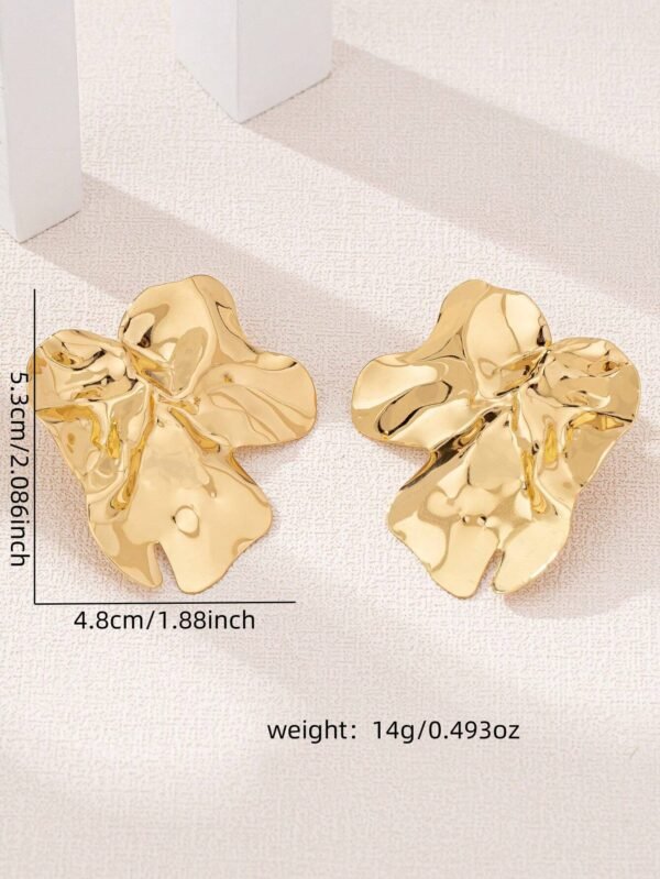 1 paire de boucles d'oreilles à clou en fer – Image 3