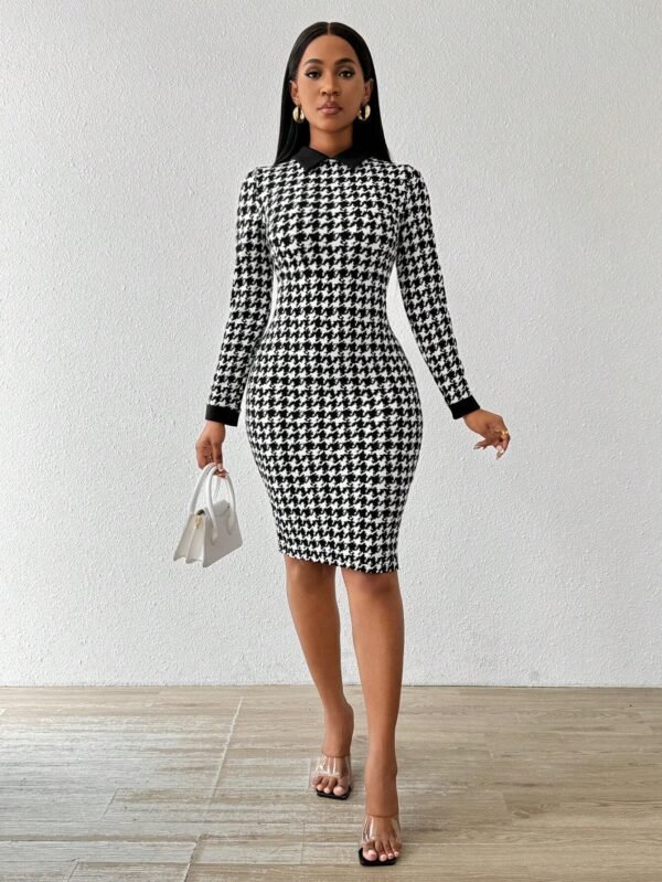 SHEIN Lady Robe décontractée élégante fourreau à carreaux – Image 8