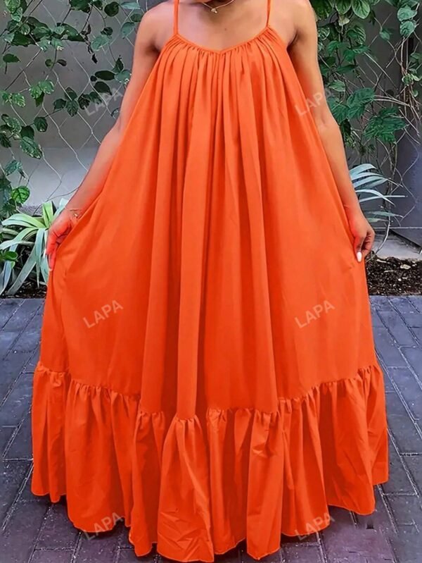 Robe longue à col en V – Image 3