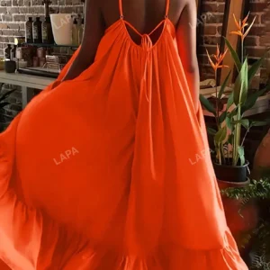 Robe longue à col en V
