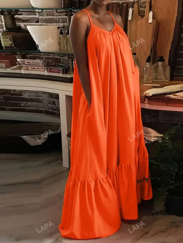 Robe longue à col en V