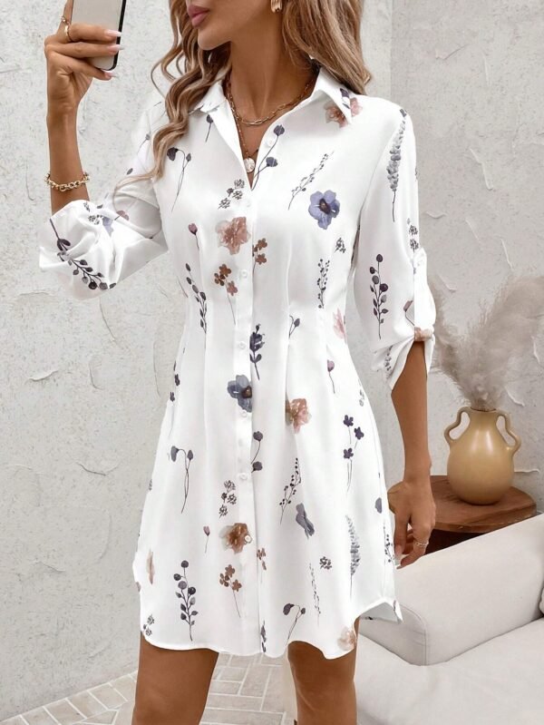 SHEIN Clasi Robe chemise à imprimé floral