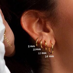 8 pièces Ensemble de boucles d’oreilles huggies rondes