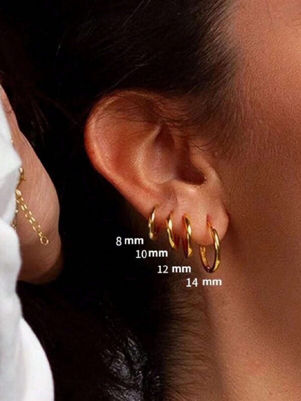 8 pièces Ensemble de boucles d'oreilles huggies rondes