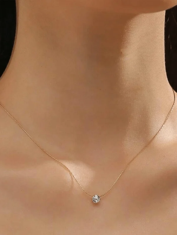 Biokia Collier pendentif rond en zirconium cubique – Image 3