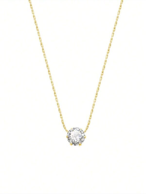 Biokia Collier pendentif rond en zirconium cubique – Image 18
